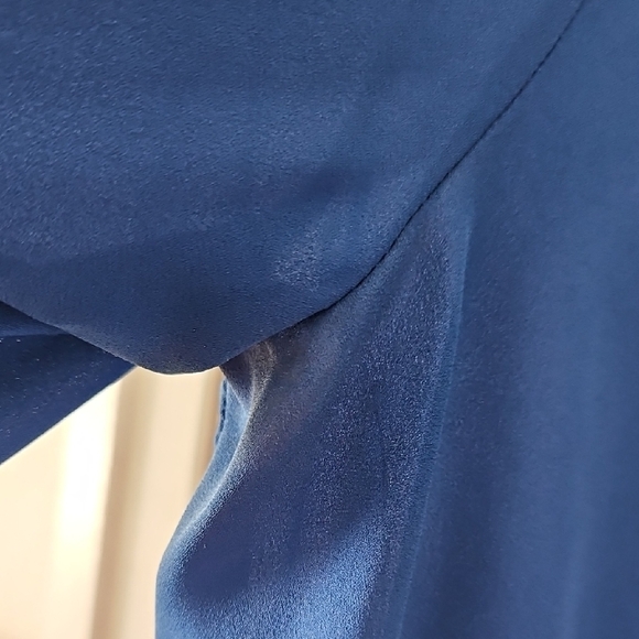 J. Crew Vibrant Blue Ruffle Blouse - Picture 5 of 6